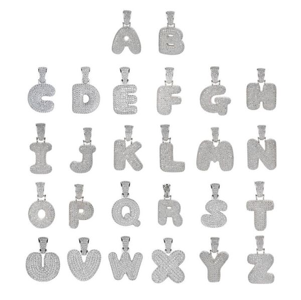 

retail a-z english letters necklaces & pendant custom name charm for men/women gold silver cubic zircon hip hop jewelry gift