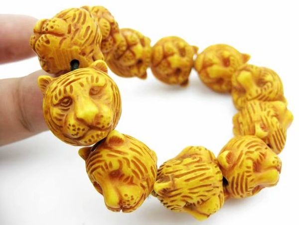 

yqtdmy faux imitation gothic tiger head punk style men women bracelet, Black