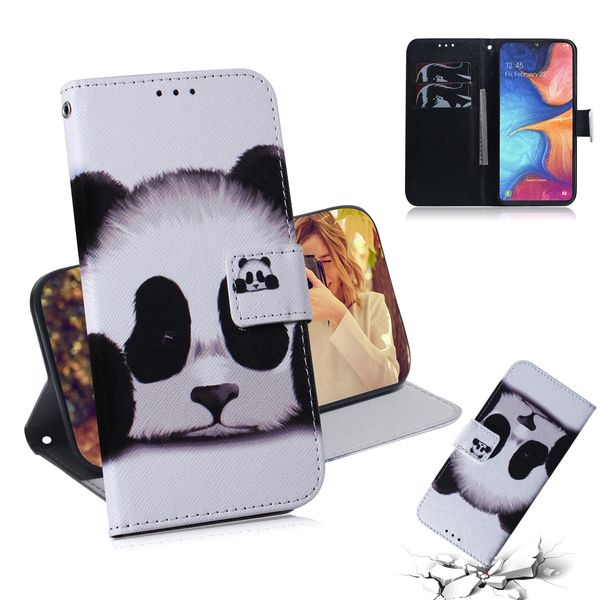 

wallet case for samsung galaxy a20e filp cover selling coloured pattern wolf tiger lion owl dog with card slot design
