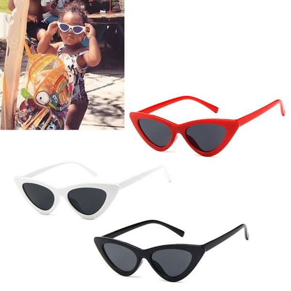 

cat eye kids sunglasses fashion brand child sun glasses anti-uv baby sun-shading girl boy sunglass q1qa, White;black
