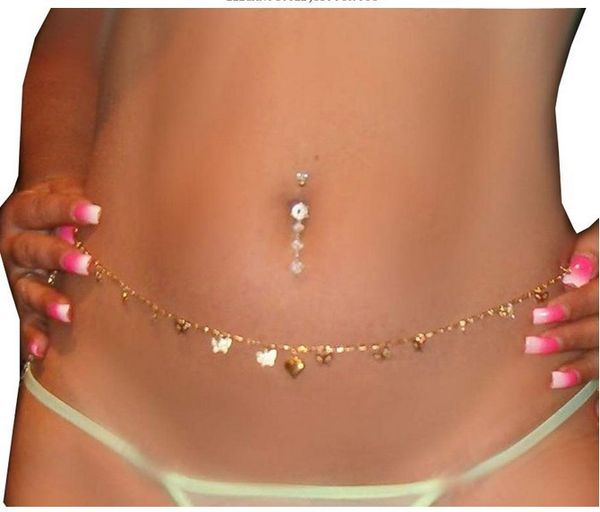 

trendy dragonfly waist chain lovers waist belt belly bikini summer beach necklace adjustable body chain for women jewelry, Slivery;golden