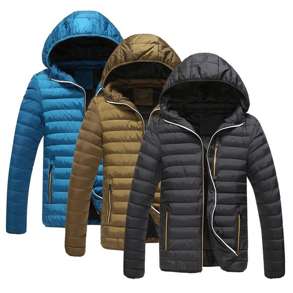 

2019 winter mens warm parkas jackets classic thick men jacket slim therml windbreaker jackets large size 3xl, Tan;black