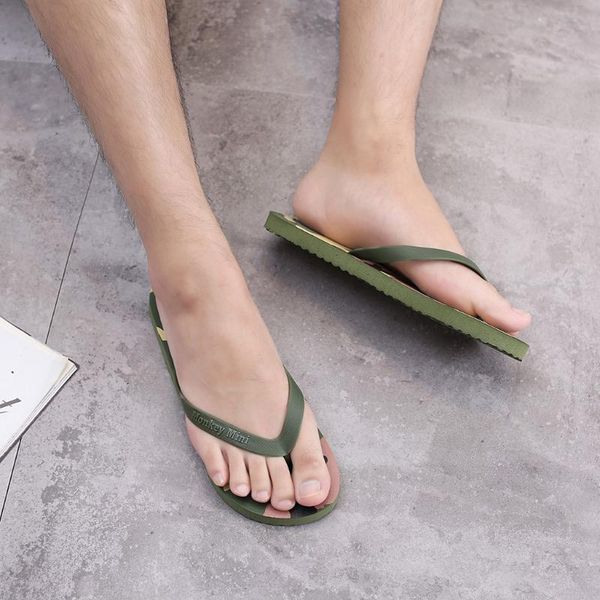 

men's flip flop outdoor lightweight male sandals shoes solid beach sandals zapatos hombre comfort soft, Black