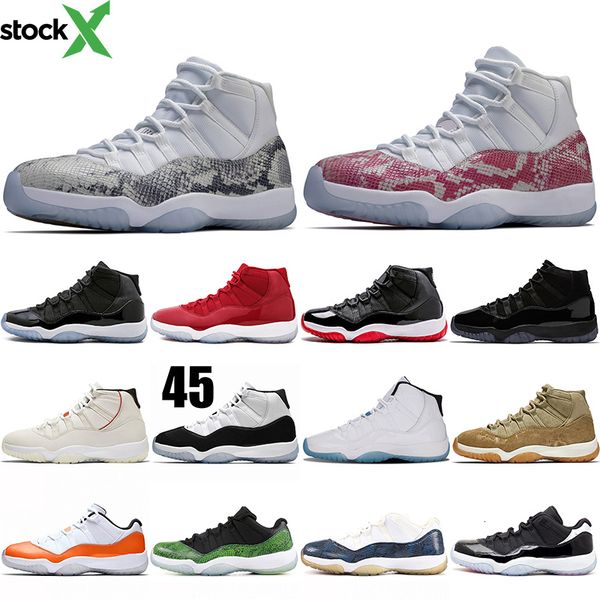 

2020 new designer jupman 11s women mens basketball shoes concord snakeskin 11 platinum tint cap and gown gamma blue snake shoes sneakers