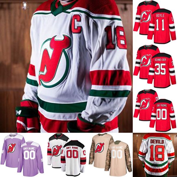 

Mens New Jersey Devils 9 Taylor Hall 20 Blake Coleman 21 Kyle Palmieri 44 Miles Wood 1 Keith Kinkaid 11 Brian Boyle Hockey Jerseys S-3XL