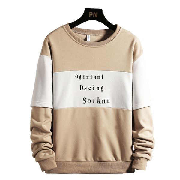 

mantlconx new fashion trend patchwork sweatshirts men hoodies printed letter pullover sweatshirt men loose hip hop hoodies, Black