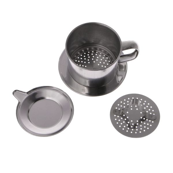 

1pcs stainless steel hand coffee filter cup vietnamese coffee filter stainless steel maker pot infuse cup serving delicious