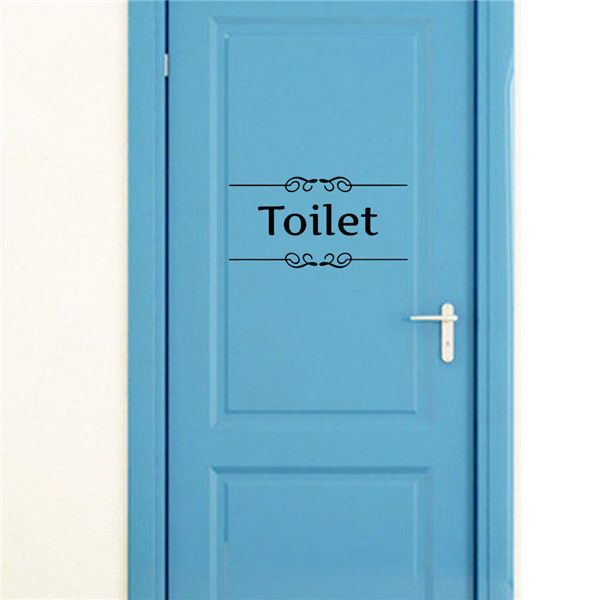 

diy home pvc wall sticker decals door decor bathroom toilet simple seat removable decor vinyl pvc