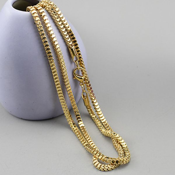 

hip hop 28 inches fashion sweater chain clavicle 2.4mm wide square lattice chain men women necklace jewelry, Silver