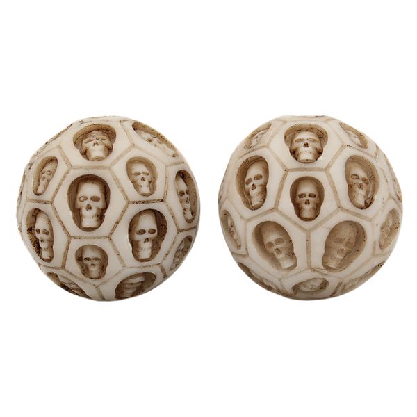 

2x stress relief resin skull toy hand exercise