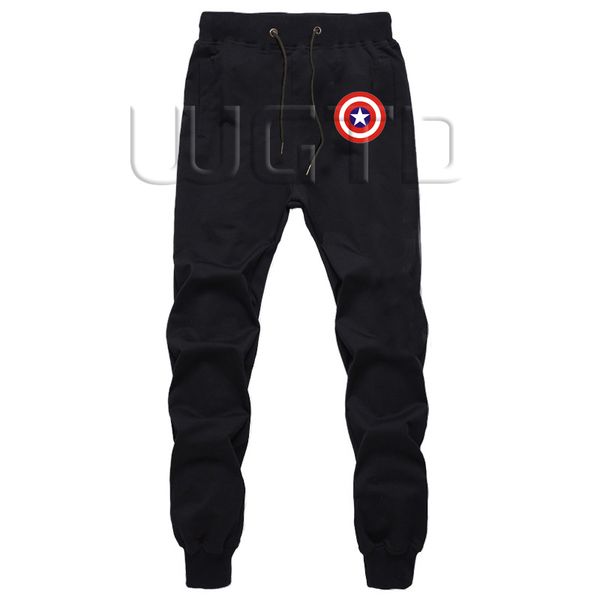 

captain america avengers pants men casual trousers joggers bodybuilding fitness pants autumn winter fashion sweatpants plus size, Black