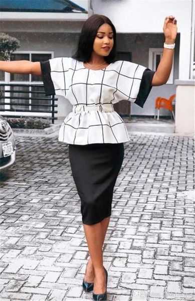 

commute short sleeve suits women fashion casual two piece clothing women pullover plaid 2pcs dress summer, White