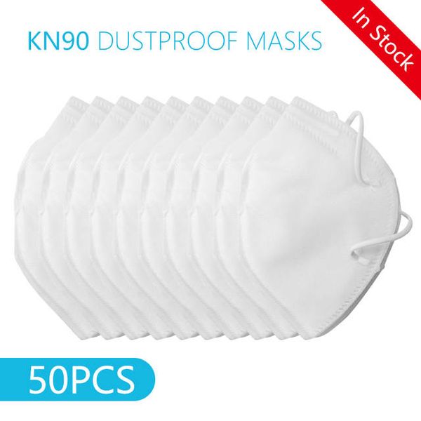 

50pcs kn90 pm2.5 anti-virus 2019 vertical folding nonwoven activated carbon anti fog dust reusable masks respirator mouth mask