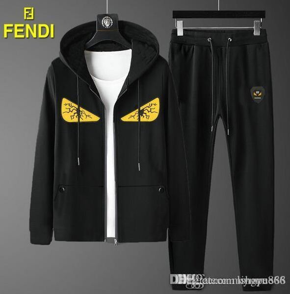 

люди вскользь костюмы devil eye letter печать sweatsuits hommes jogger fit костюмы pollover с капюшоном толстовки длинные брюки oufits sizem, Gray