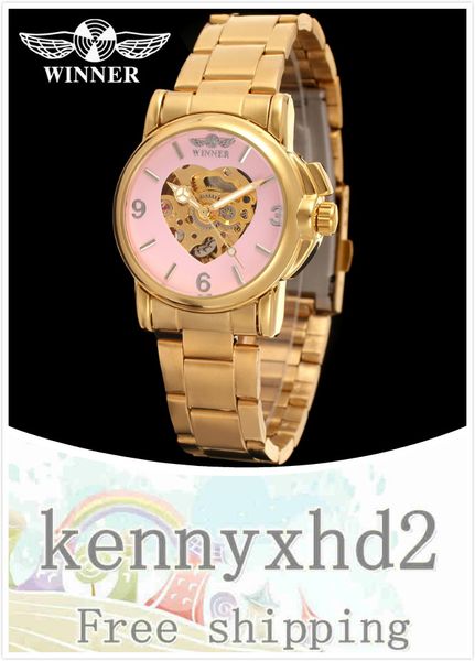 

women's fashion leisure small dial hollow automatic mechanical watch, Slivery;brown