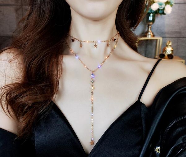 

new european and american designers exaggerate the long star pendant clavicle temperament necklace simple fashion personality necklace acces, Silver