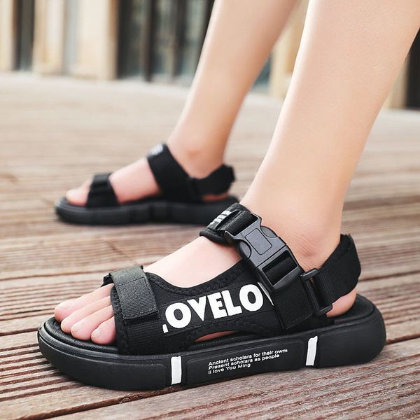 

beach sandals men 2020 summer outdoor sports sandals men fashion casual driving shoes slippers slides male zapatos de hombre, Black