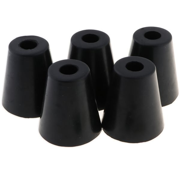 

5 pack round rubber cabinet amplifier speaker cd feet pad base 45x49mm black