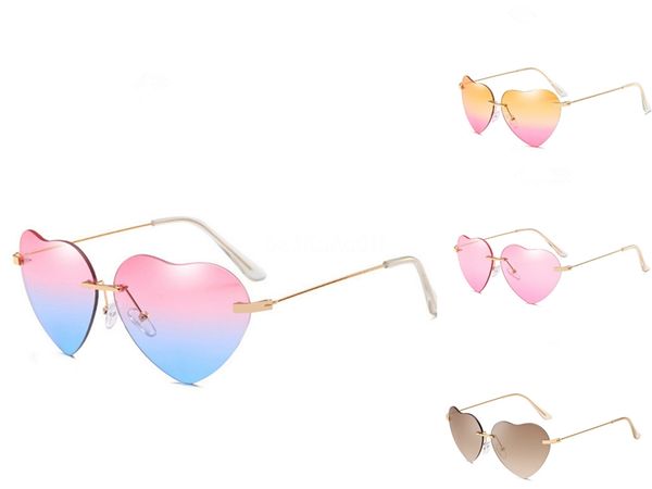 

dsgn co. 2020 elegant heart-shaped sunglasee for women rimless fashion 11 color sunglass uv400 #60572, White;black