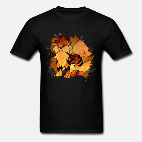 

men tshirt arcanine with background t shirt printed t-shirt tees top, White;black