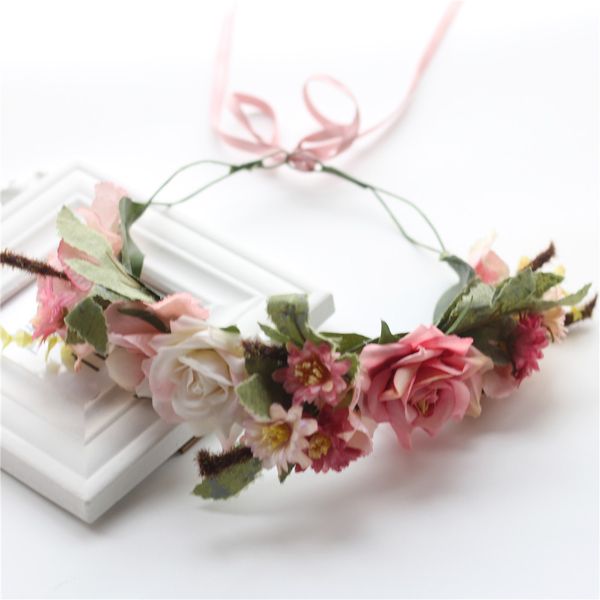 

addilyn fashion and elegant craft lady hair band bride wedding hair accessaries pink flower headwear
