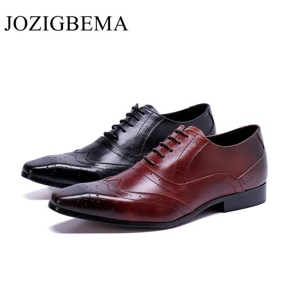 

men genuine cow leather brogue wedding business mens casual flats shoes 2019 black vintage oxford shoes for men's