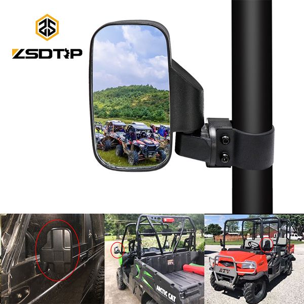 

zsdtrp utv motorcycles cars rearview mirror shockproof side mirror 1.75" 2" roll cages for can am for polaris rzr 800 900 1000