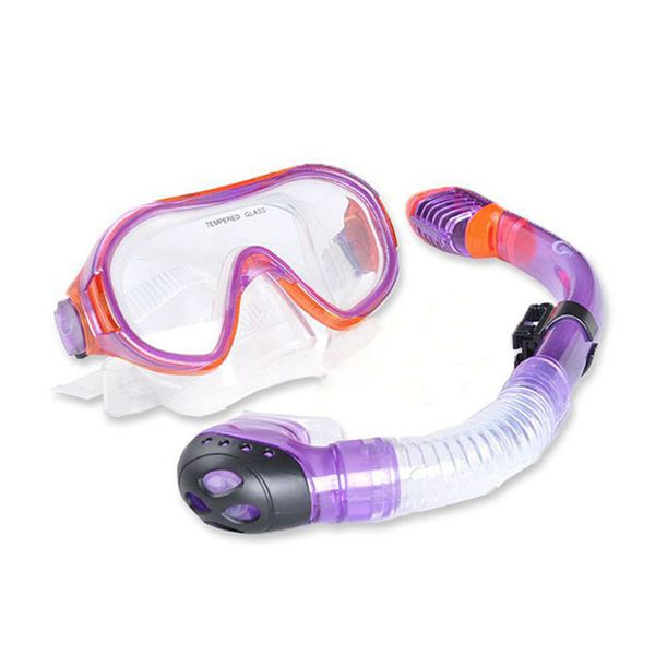 

yon sub purple children diving mask silicone underwater diving anti-leak goggles set swimming snorkel scuba masks kids water s