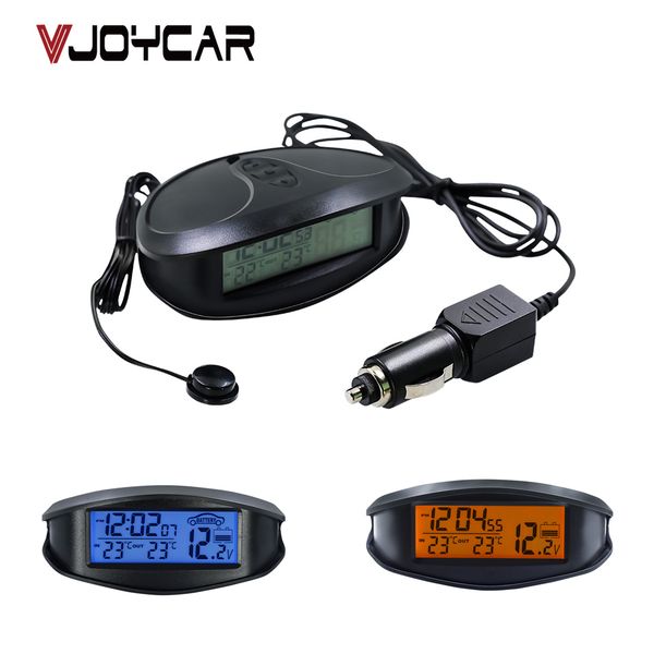 

3 in 1 car clock thermometer voltage monitor 12-24v car charge led light alarm styling automobile decoration accessories for