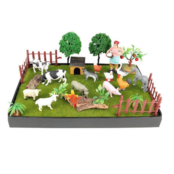 

plastic animal plant figures toy micro scenery board kid display playkit