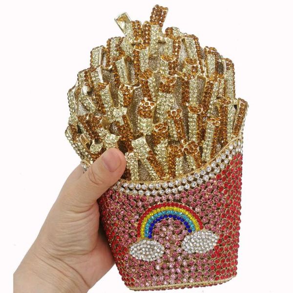 

fashion luxury crystal bags designer rhinestone chips clutch bags for ladies purse wedding bridal evening sc798