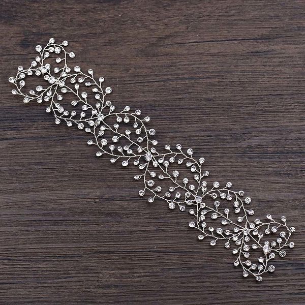 

forseven shiny crystal rhinestone beads headband hairband wedding head piece bride headwear headbands hair accessories for women, Golden;white