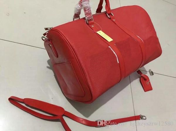 

new fashion men women luxury red travel bag duffle bag brand designer luggage handbags large capacity sport shoulder bag