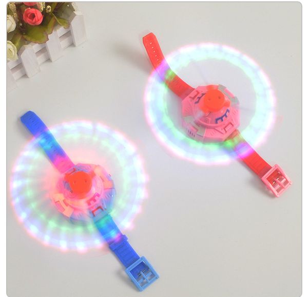 Nuovi giocattoli educativi per bambini giocattolo elettrico per bambini 3 luci musica da polso mulino a vento LED colorato orologio con luce flash