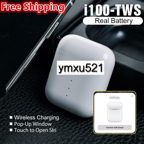 

i100 tws bluetooth 5.0 wireless bluetooth headphones support pop up window earphones colorful touch control wireless headset