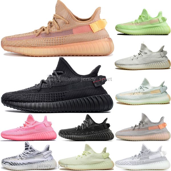 

kanye west clay v2 static reflective glow in the dark mens running shoes hyperspace true form sport designer sneakers eur 36-48, White;red