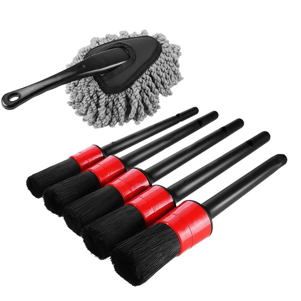 

car duster,detailing brush set,auto detail brush set with car dash duster for motorcycle automotive cleaning wheels,da