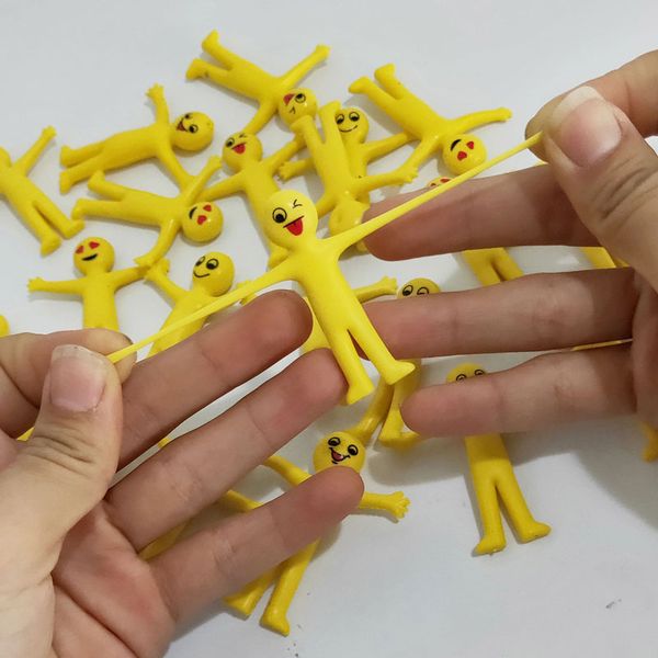

selling new flexible soft yellow small person doll kids stretchable decompression toy home funny children gift