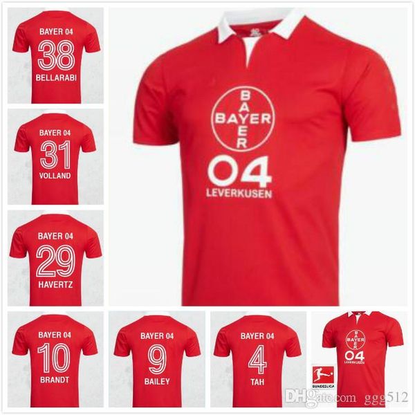

1979 2019 special edition bayer 04 leverkusen 40 years bundesliga soccer jerseys red bailey brandt havertz volland bellarabi football shirt, Black;yellow
