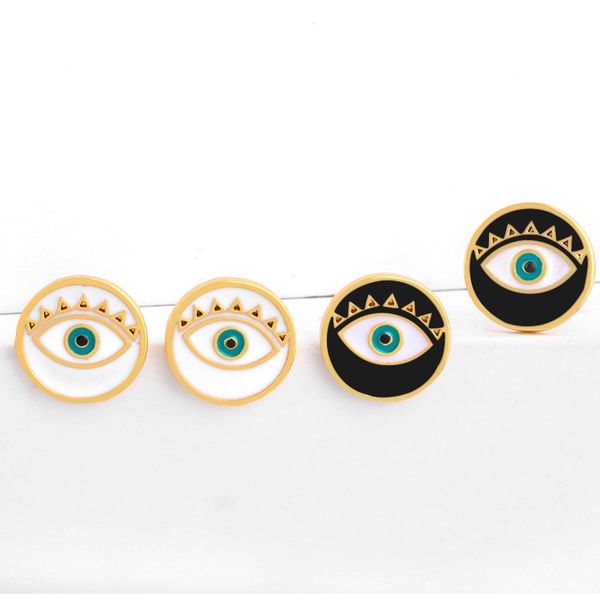 

turkish evil eye women stud earrings gold filled crown bohemian earring for women statement turkish jewelry brinco drpe-37, Golden;silver