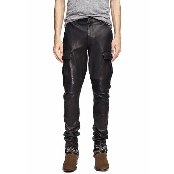 

амири мужские брюки luxury модельер кожаные штаны boutique трендовые комфортная высокое качество спортивные брюки rock revival мотоцикл брюк, Black
