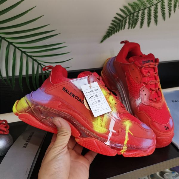 

version original fashion luxury platform men's and women's shoes wild vintage air shoes triple s sports casual shoes 35-45 05, Black