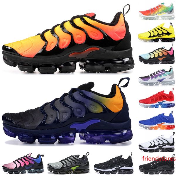 

2019 sunset tn plus men running shoes new bumblebee persian violet triple black designer men women sneakers trainers 5.5-11