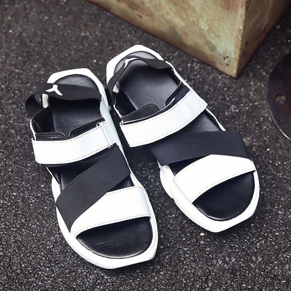 

men sandals leather sandals men summer brand shoes beach causal shoes fashion outdoor slippers new 2018, Black