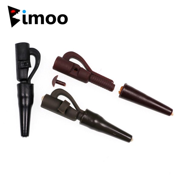 

bimoo 10sets safety leadclip & tailrubber for carp fishing rigs safe lead clip system for use with swivel leads black brown