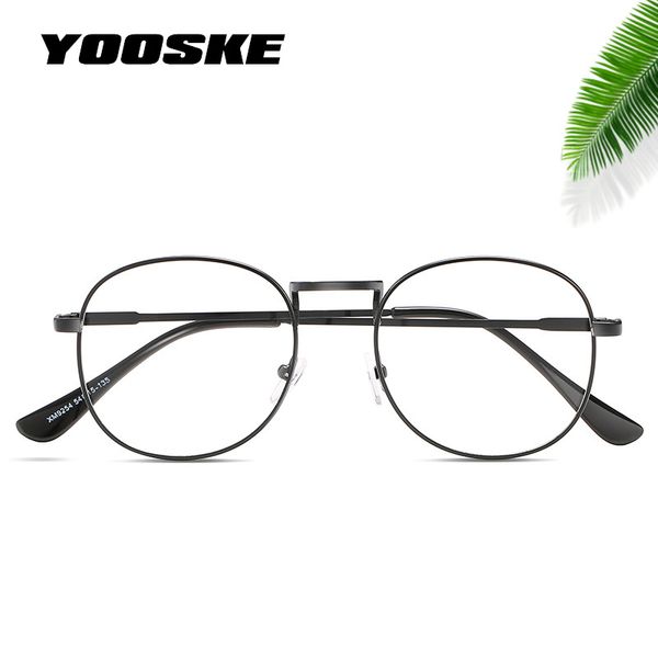 

yooske round clear glasses frame woman vintage transparent optical eyeglasses frames gold metal circle classic women's glasses, Silver