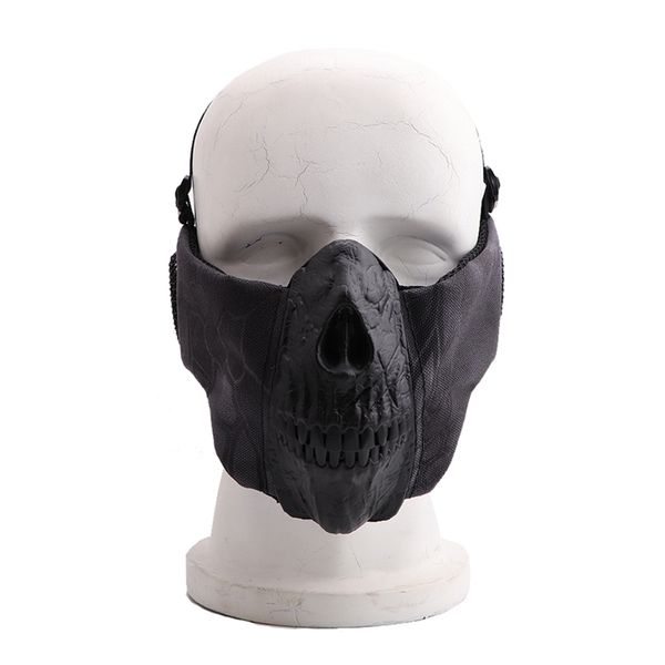 

mask half lower face mask hunting cycling party half face for outdoor cycling tactical protective halloween, Black
