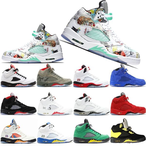 

elecar sale psg 5 5s mens basketball shoes wings fresh prince black white camo grey laney oreo designer shoe sports men trainers sneakers, White;red