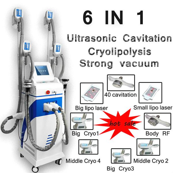 

5 in 1 lastest cooling vacuum fat frozen 40khz cavitation sextupole bipolar rf fast body shaping slimming body face rf machine