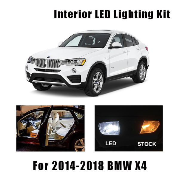 

9pcs white error led interior light bulbs kit fit for x4 f26 2014 2015 2016 2017 2018 courtesy mirror glove box lamp